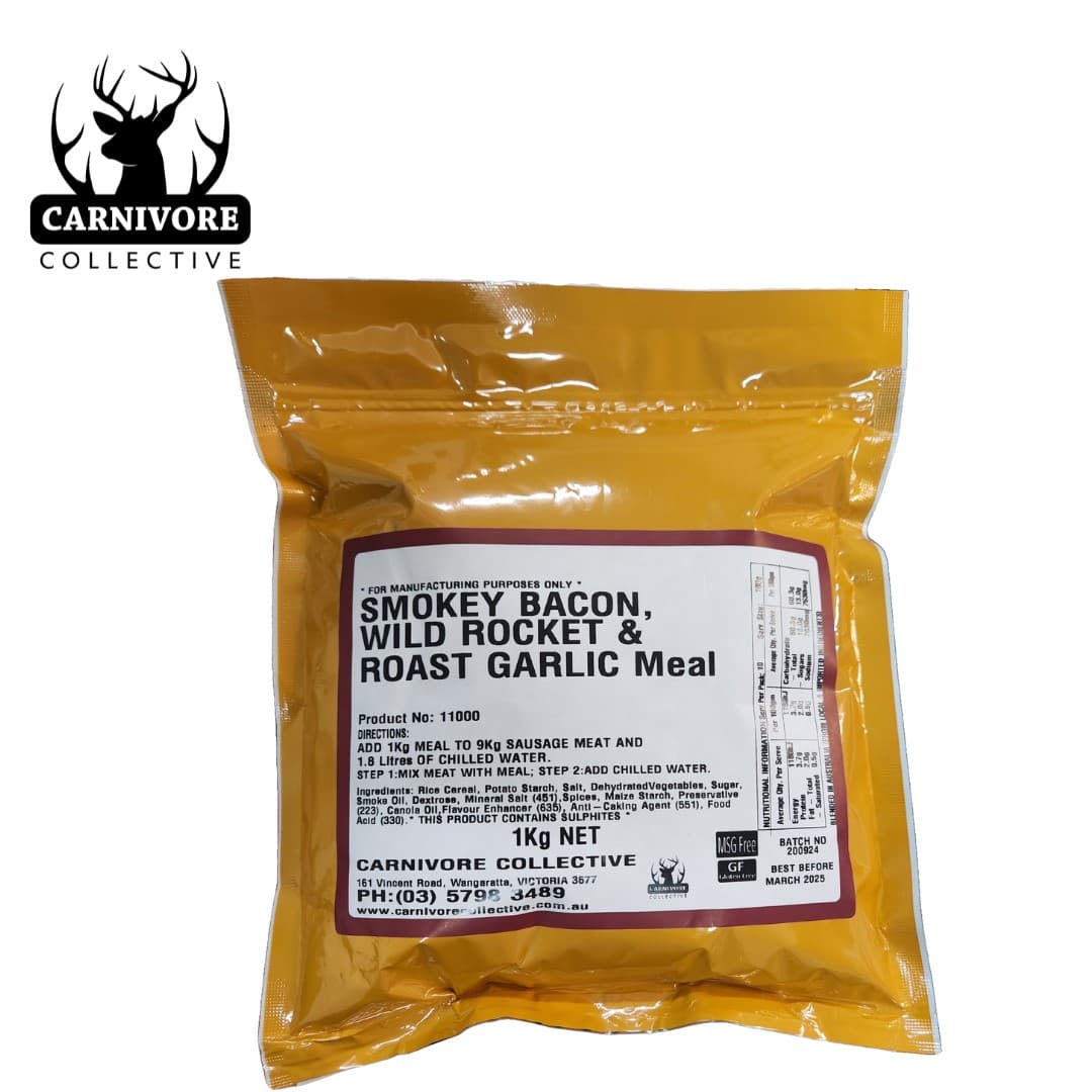 Carnivore Collective Smokey Bacon, Wild Rocket and Roast Garlic Sausage Seasoning 875g (GF)