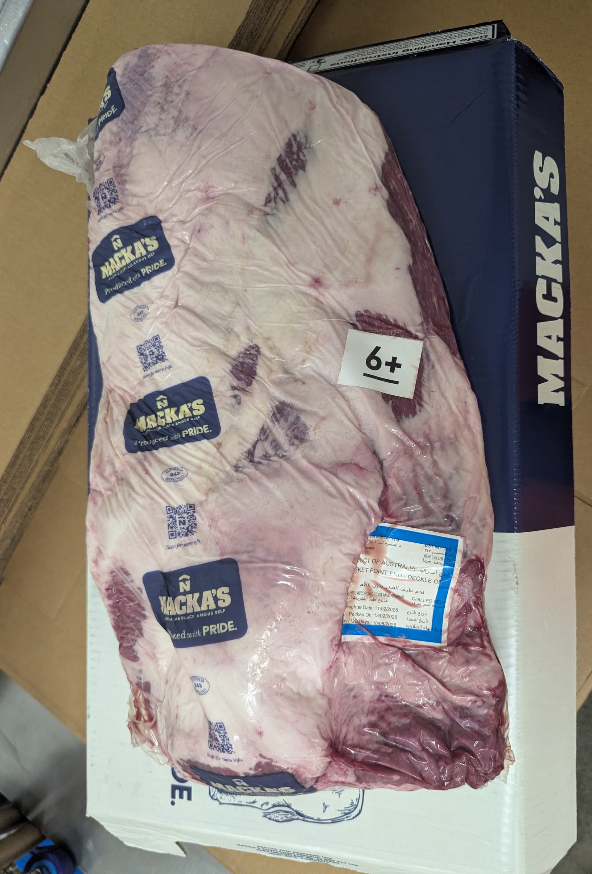 Macka's Angus Brisket MB3+